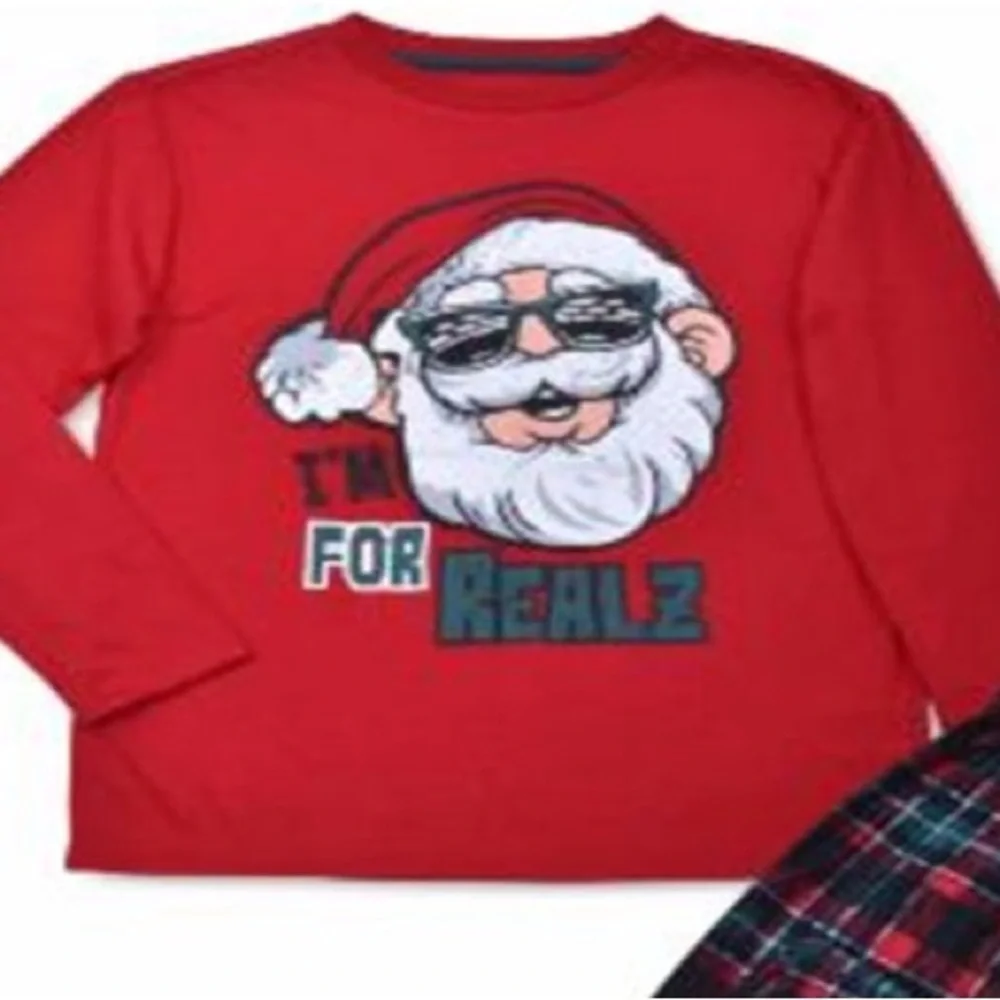 Boys 8/10 Christmas Santa Claus I’m for Realz Pajamas NEW